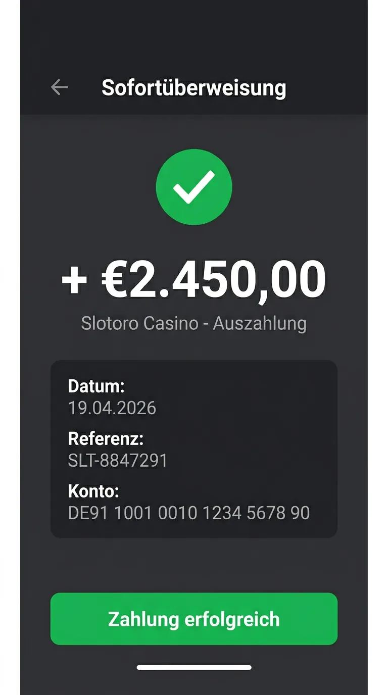 Подтверждение вывода Sofort на 2450 EUR